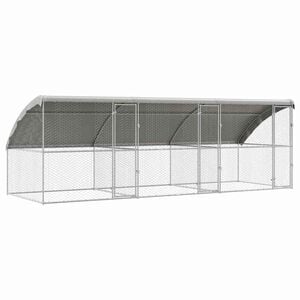 vidaXL Hundek&auml;fig 3 stk. Silber 6 x 2 x 2 m Verzinkter Stahl