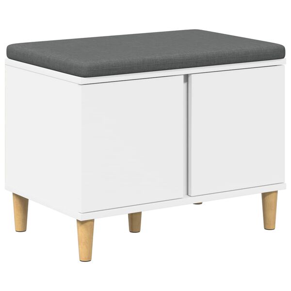 vidaXL Flurbank Wei&szlig; 60 x 38 x 46 cm Holzwerkstoff und Stoff