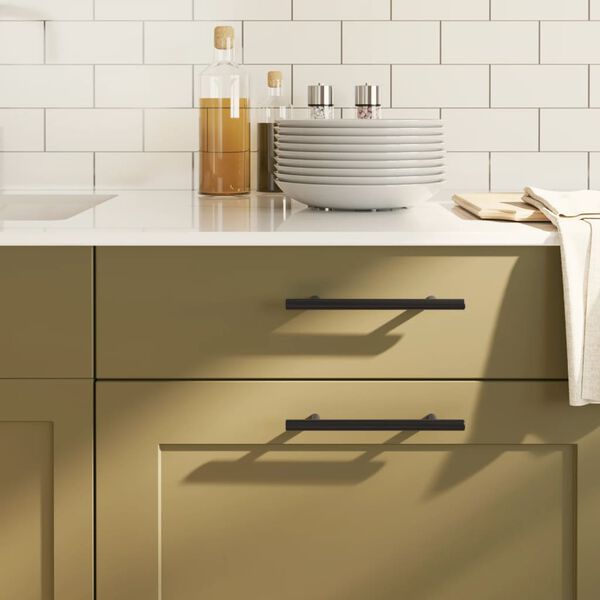 vidaXL M&ouml;belgriffe 10 Stk. Schwarz 128 mm Edelstahl