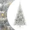 vidaXL K&uuml;nstlicher vorbeleuchteter Weihnachtsbaum Silber 240 cm PET
