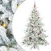 vidaXL K&uuml;nstlicher klappbarer Weihnachtsbaum Wei&szlig; 210 cm PVC und Stahl
