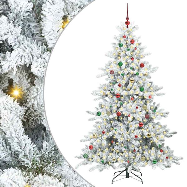 vidaXL K&uuml;nstlicher klappbarer Weihnachtsbaum Wei&szlig; 210 cm PVC und Stahl