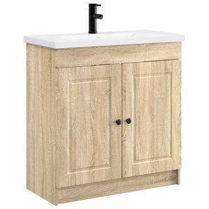 vidaXL Badezimmerm&ouml;bel-Set Sonoma-Eiche 78,5 x 37,5 x 81 cm