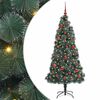 vidaXL K&uuml;nstlicher vorbeleuchteter Weihnachtsbaum mit Kugelset Gr&uuml;n