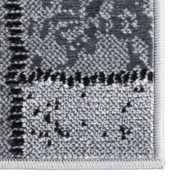 vidaXL Teppichl&auml;ufer BCF Grau mit Blockmuster 80x350 cm