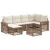 vidaXL Gartensofa-set 7 pcs Beige und Cremewei&szlig; Poly-Rattan