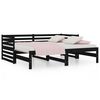 vidaXL Tagesbett Ausziehbar Schwarz 2x(90x190) cm Massivholz Kiefer