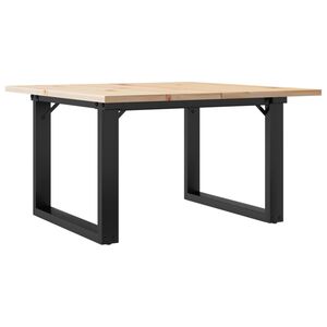 vidaXL Couchtisch O-Gestell 60x60x40cm Massivholz Kiefer und Stahl