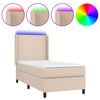 vidaXL Boxspringbett mit Matratze & LED Cappuccino-Braun 90x190cm