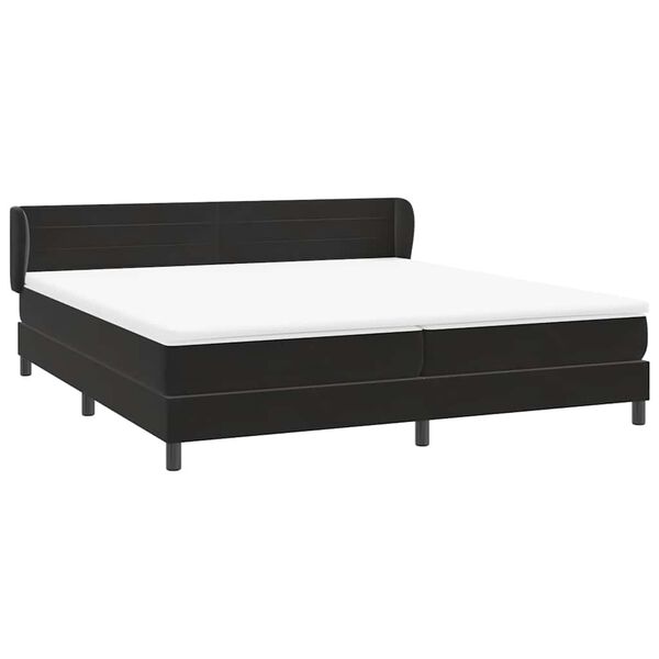 vidaXL Boxspringbett mit Matratzen Schwarz 180x220 cm Samt