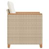 vidaXL Gartensessel mit Kissen Beige Poly Rattan