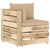 vidaXL 9-tlg. Garten-Lounge-Set mit Kissen Gr&uuml;n Impr&auml;gniertes Holz