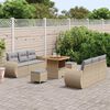 vidaXL Gartensofa-set mit Kissen 9 pcs Beige und Hellgrau Poly-Rattan