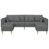 vidaXL Stoffsofa mit Kissen Dunkelgrau 208 cm Stoff
