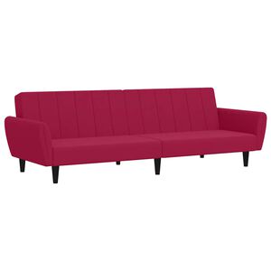 vidaXL Schlafsofa 2-Sitzer Weinrot Samt