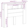 vidaXL LED-Kopfteil Schwarz 120x18,5x103,5 cm Holzwerkstoff