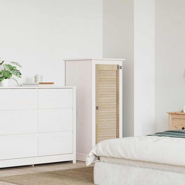 vidaXL Schrankt&uuml;r Natur 140.5 x 2 x 59.5 cm Massives Kiefernholz