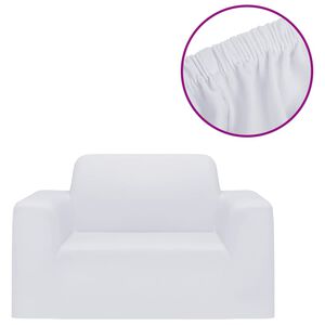 vidaXL Stretch-Sofahusse Wei&szlig; Polyester-Jersey