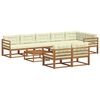 vidaXL Outdoor-Sofagarnitur mit Kissen 9 pcs Natur und Creme
