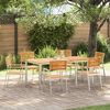 vidaXL Gartenstuhl 6 pcs &Ouml;l-Natur 56 x 54,5 x 87 cm Massivholz Teak