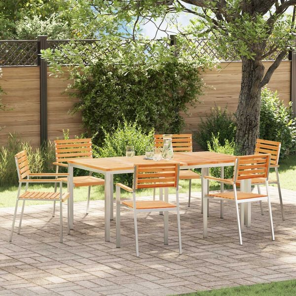 vidaXL Gartenstuhl 6 pcs &Ouml;l-Natur 56 x 54,5 x 87 cm Massivholz Teak