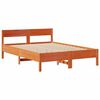 vidaXL Massivholzbett mit Regal ohne Matratze Wachsbraun 140x200 cm