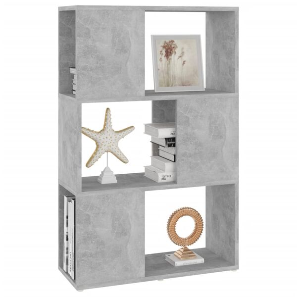 vidaXL B&uuml;cherregal Raumteiler Betongrau 60x24x94 cm Holzwerkstoff