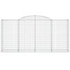 vidaXL Gabionen mit Hochbogen 12 Stk 300x50x140/160cm Verzinktes Eisen