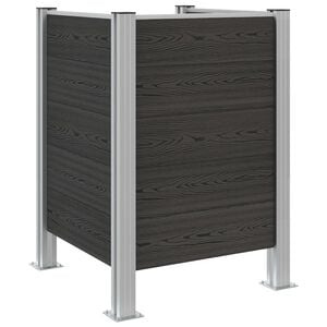 vidaXL M&uuml;lltonnenzaun Grau 85 x 85 x 115 cm Aluminium und WPC