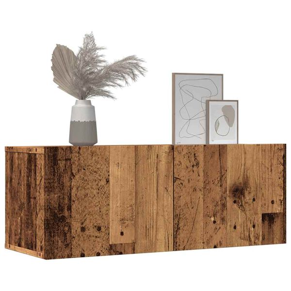 vidaXL TV-Wandschränke 2 Stk. Altholz-Optik 80x30x30 cm