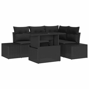 vidaXL Gartensofa-set mit Kissen 5 pcs Schwarz Poly-Rattan