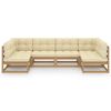 vidaXL 6-tlg Garten-Lounge-Set mit Kissen Honigbraun Massivholz Kiefer
