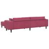 vidaXL Sofa mit Kissen 3 pcs Weinrot Samt