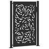 vidaXL Gartentor Schwarz 100x150 cm Stahl Flammendesign