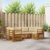 vidaXL Ecksofa Set mit Kissen 6 pcs Natur Massivholz Akazie