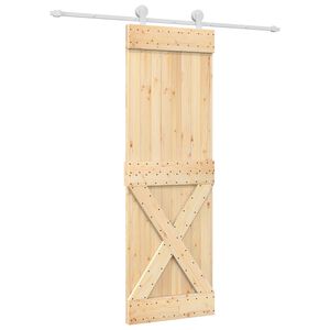 vidaXL Schiebet&uuml;r Nat&uuml;rlich und Wei&szlig; 70 x 210 cm Massivkiefer