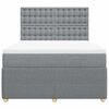 vidaXL Boxspringbett mit Matratze Hellgrau 140x190 cm Stoff