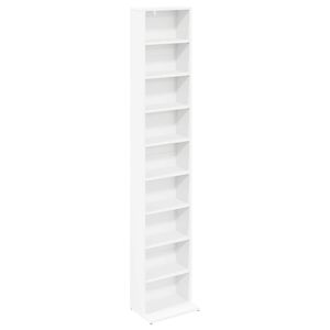 vidaXL CD-Schrank Wei&szlig; 33 x 23,5 x 175 cm Holzwerkstoff