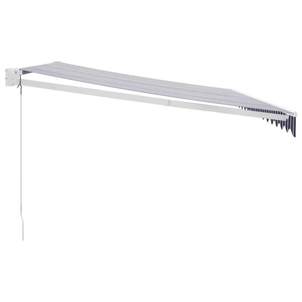 vidaXL Markise Einziehbar Blau und Wei&szlig; 4,5x3 m Stoff und Aluminium