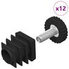 vidaXL M&ouml;bel Leveler Verstellbar 12 stk. Schwarz M6 PP