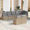 vidaXL Gartensofa-set mit Kissen 8 pcs Beige und Hellgrau Poly-Rattan