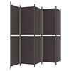 vidaXL 5-tlg. Paravent Braun 250x200 cm Stoff