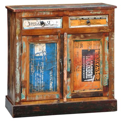 vidaXL Sideboard Altholz Massiv Vintage mit 2 Schubladen & 2 Türen