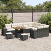 vidaXL Garten-Sofa-Set mit Kissen mit Kissen 12 pcs Schwarz und Creme