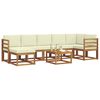 vidaXL Outdoor-Sofagarnitur mit Kissen 8 pcs Natur und Creme