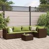 vidaXL 6-tlg. Garten-Lounge-Set mit Kissen Braun Poly Rattan