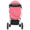 vidaXL 3-Rad-Kinderwagen Rosa und Schwarz