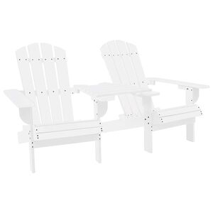vidaXL Adirondack-Gartenst&uuml;hle mit Tisch Massivholz Tanne Wei&szlig;