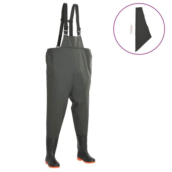 vidaXL Wathose mit Stiefeln Grün Größe 42