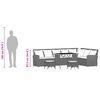 vidaXL 4-tlg. Garten-Sofagarnitur mit Kissen L-Form Grau Poly Rattan
